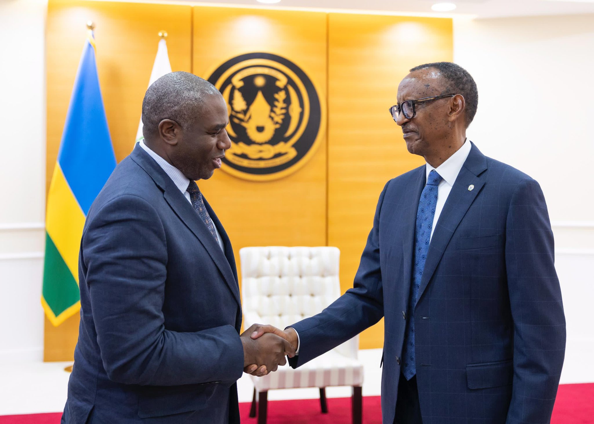 david lammy reçu par paul kagame à kigali, 22 février 2025